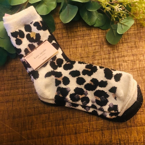 kate spade Accessories - Kate spade leopard fuzzy sock set